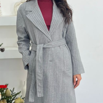 Langer Mantel mit Gürtel für Damen
